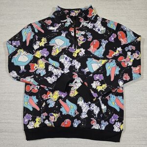 Cakeworthy x Disney 100 Classics 1/4 Zip Sweater Adult Sz M AOP Characters
